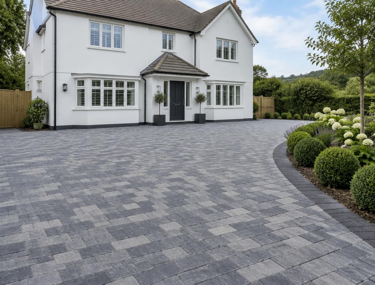 Illustrative block paved driveway